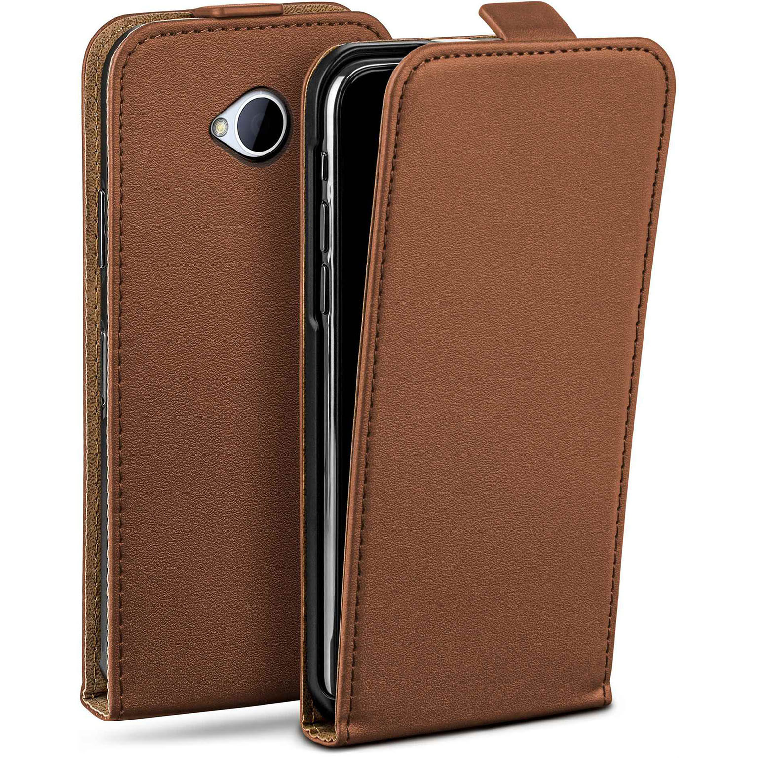 moex Flip Case HTC One M7 Klapphülle Leder Optik – Weiteres Produktbild 1