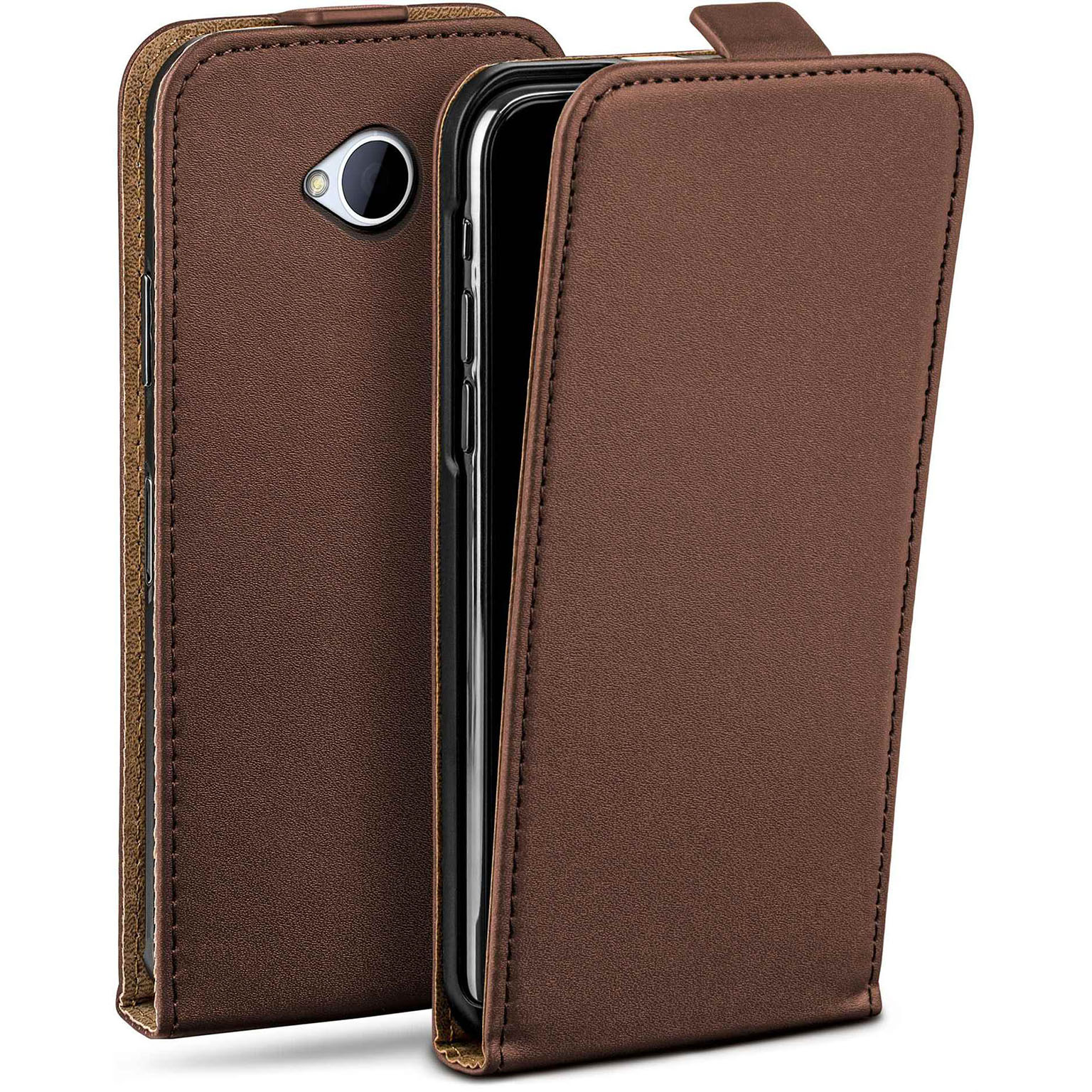 moex Flip Case HTC One M7 Klapphülle Leder Optik – Weiteres Produktbild 1