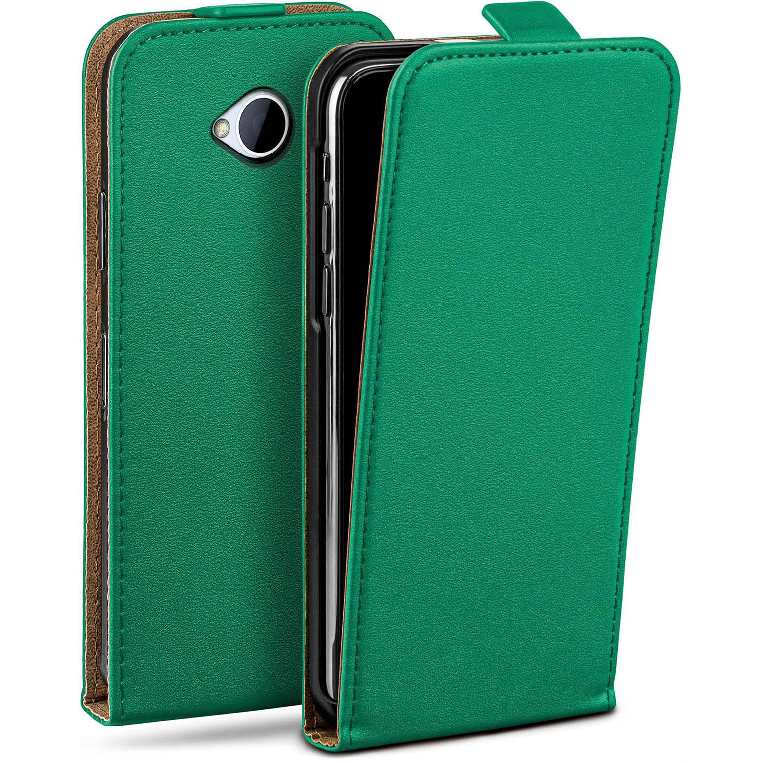 moex Flip Case HTC One M7 Klapphülle Leder Optik – Weiteres Produktbild 1