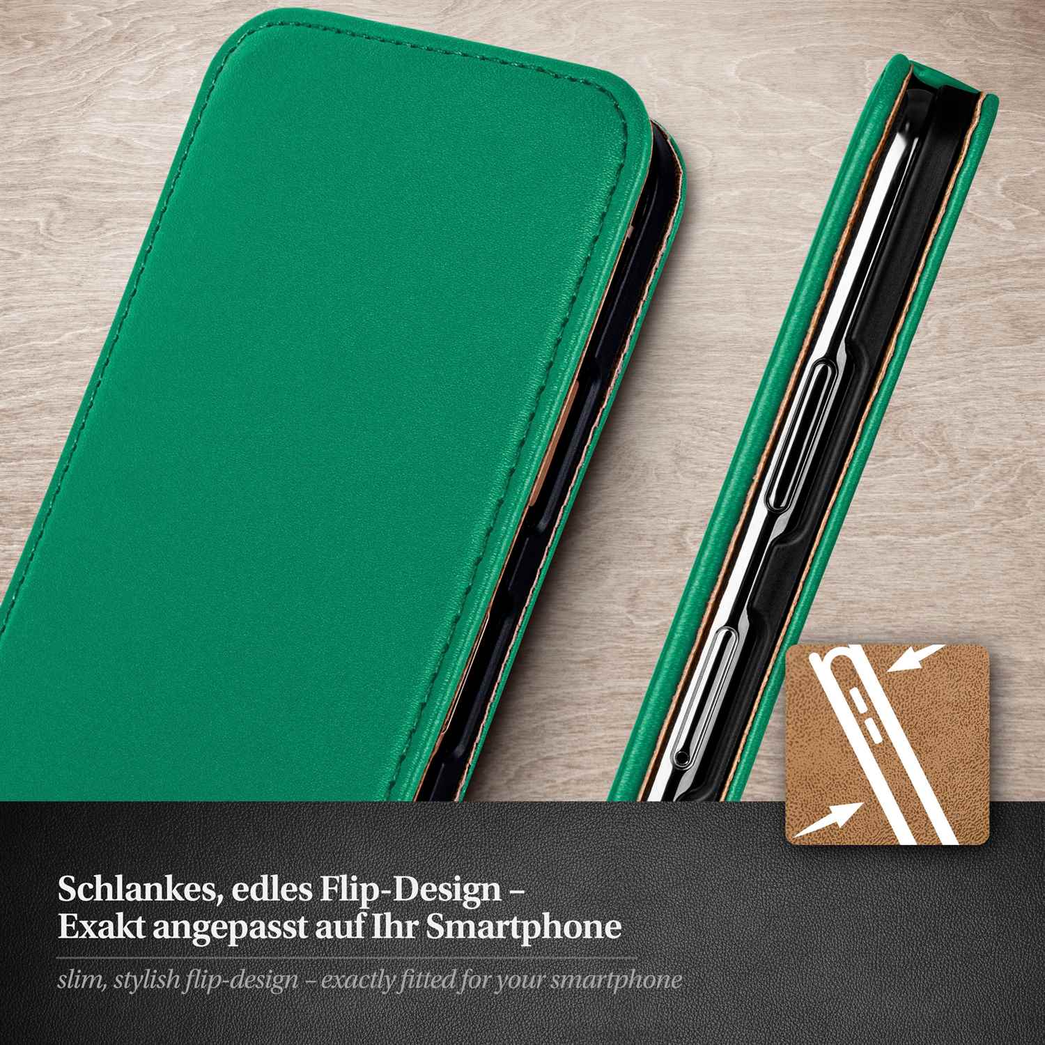 moex Flip Case HTC One M7 Klapphülle Leder Optik – Weiteres Produktbild 2