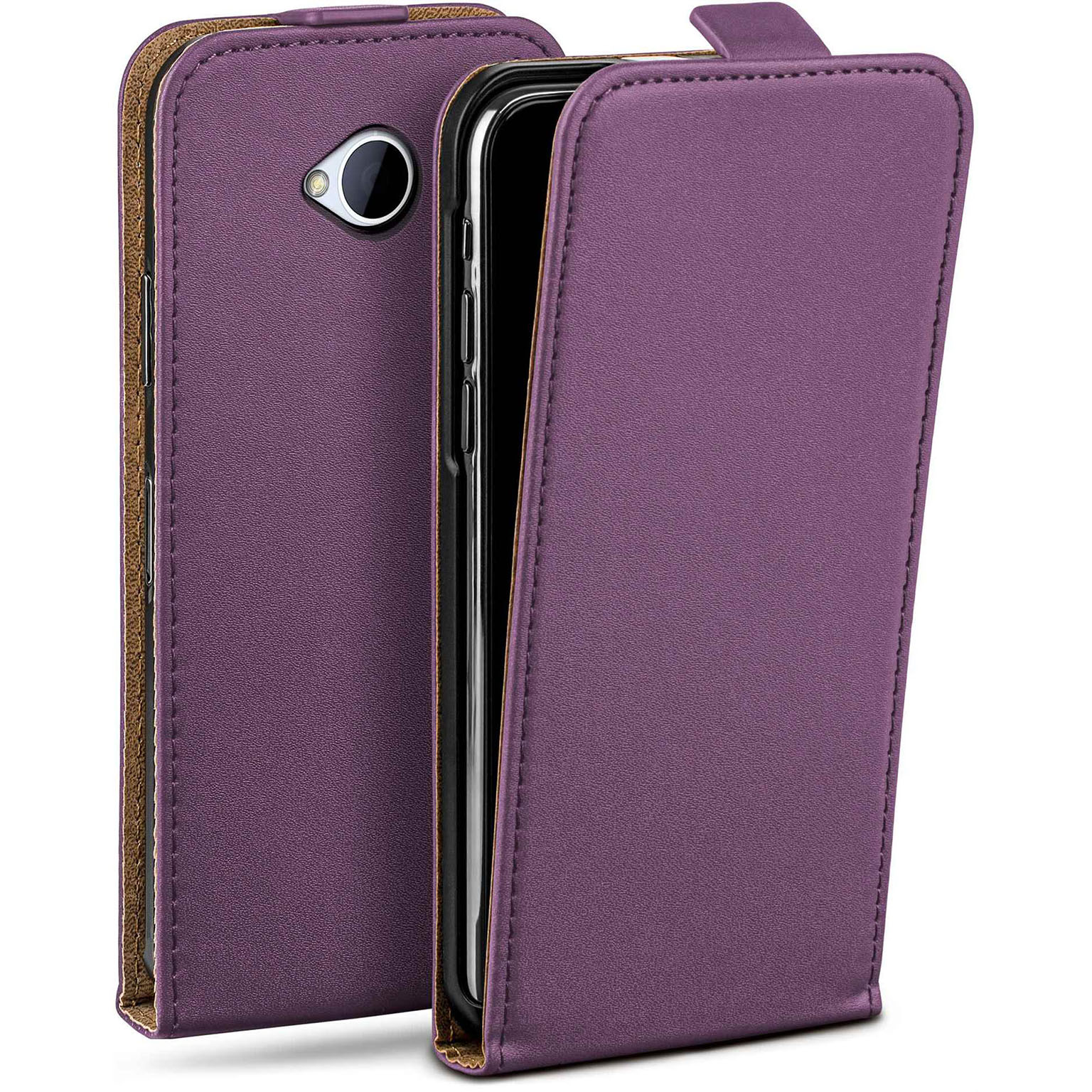 moex Flip Case HTC One M7 Klapphülle Leder Optik – Weiteres Produktbild 1