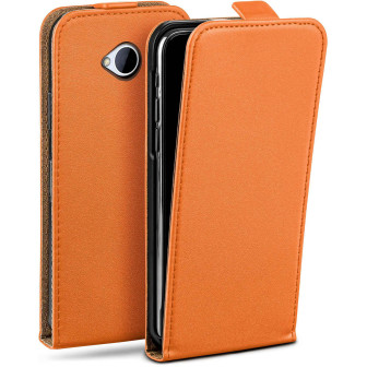 moex moex Flip Case HTC One M7 Klapphülle Leder Optik – Canyon-Orange