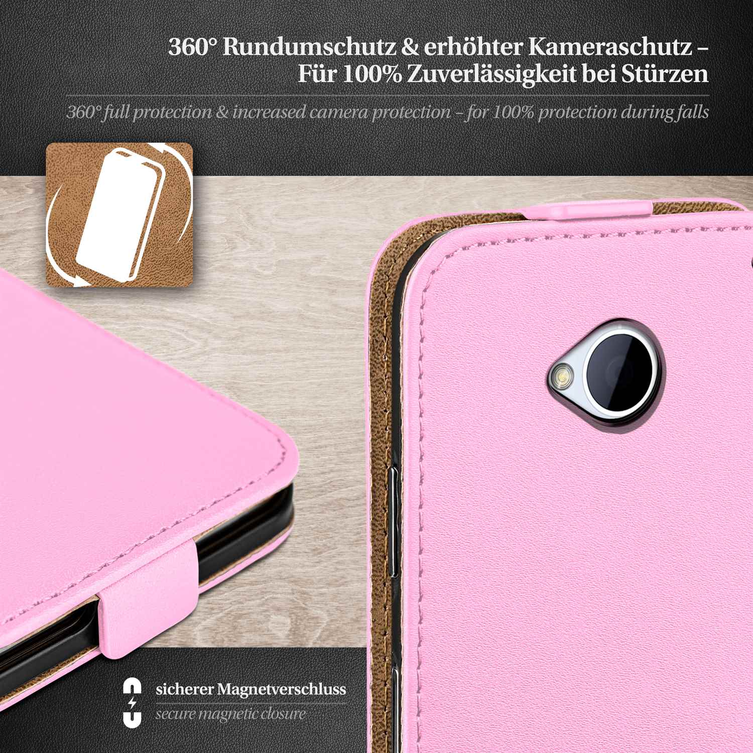 moex Flip Case HTC One M7 Klapphülle Leder Optik – Weiteres Produktbild 3 moex Flip Case HTC One M7 Klapphülle Leder Optik – Weiteres Produktbild 3