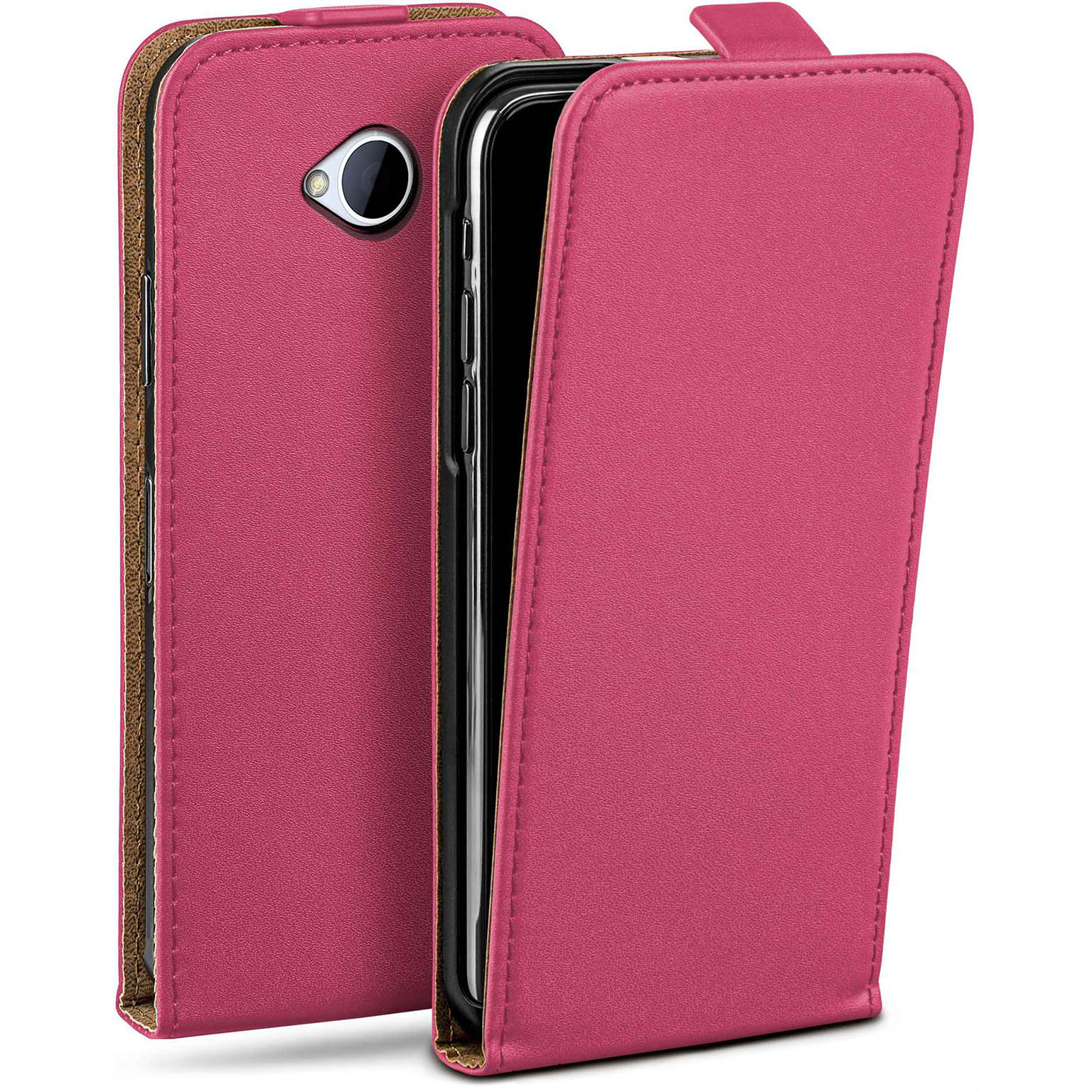 moex Flip Case HTC One M7 Klapphülle Leder Optik – Weiteres Produktbild 1