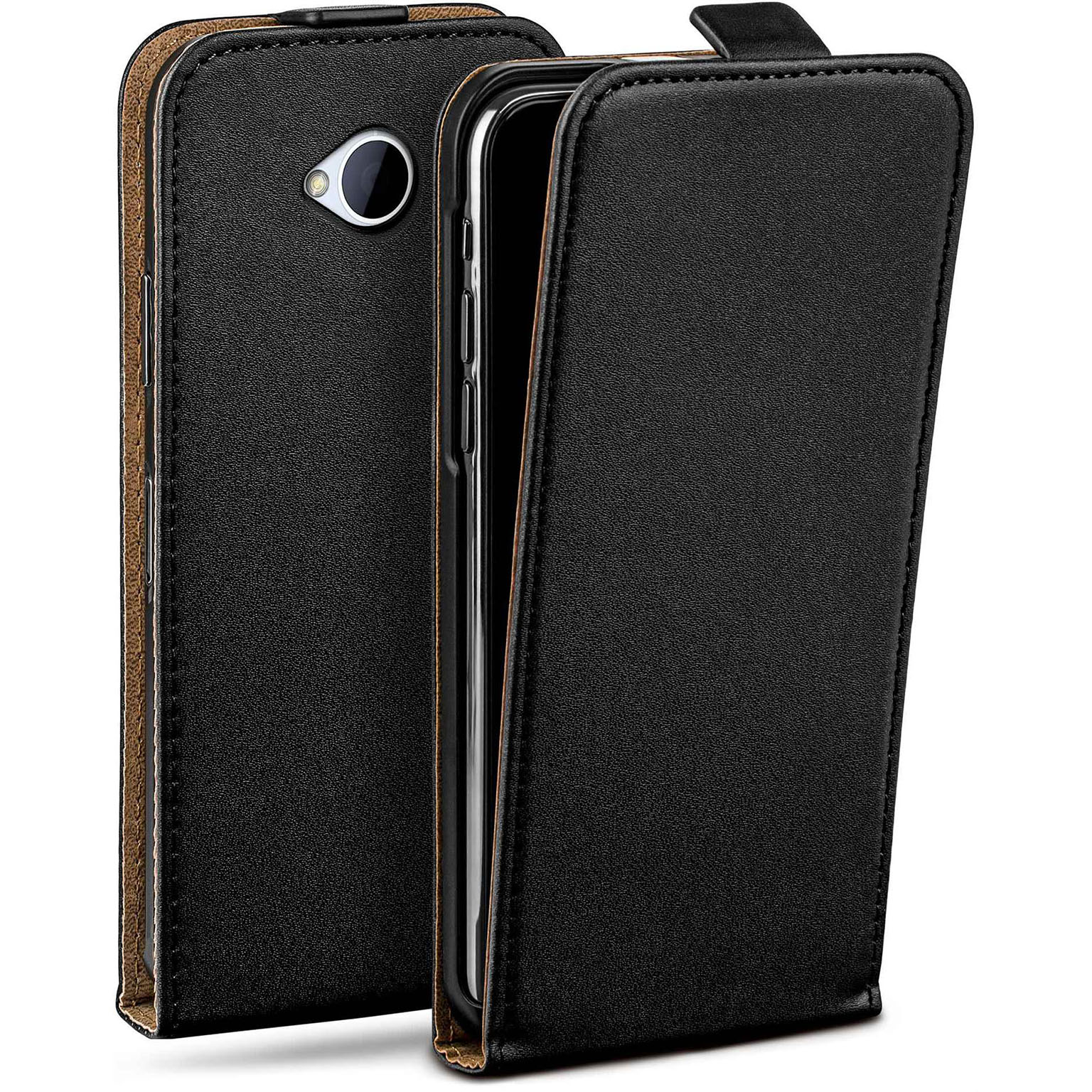 moex Flip Case HTC One M7 Klapphülle Leder Optik – Weiteres Produktbild 1