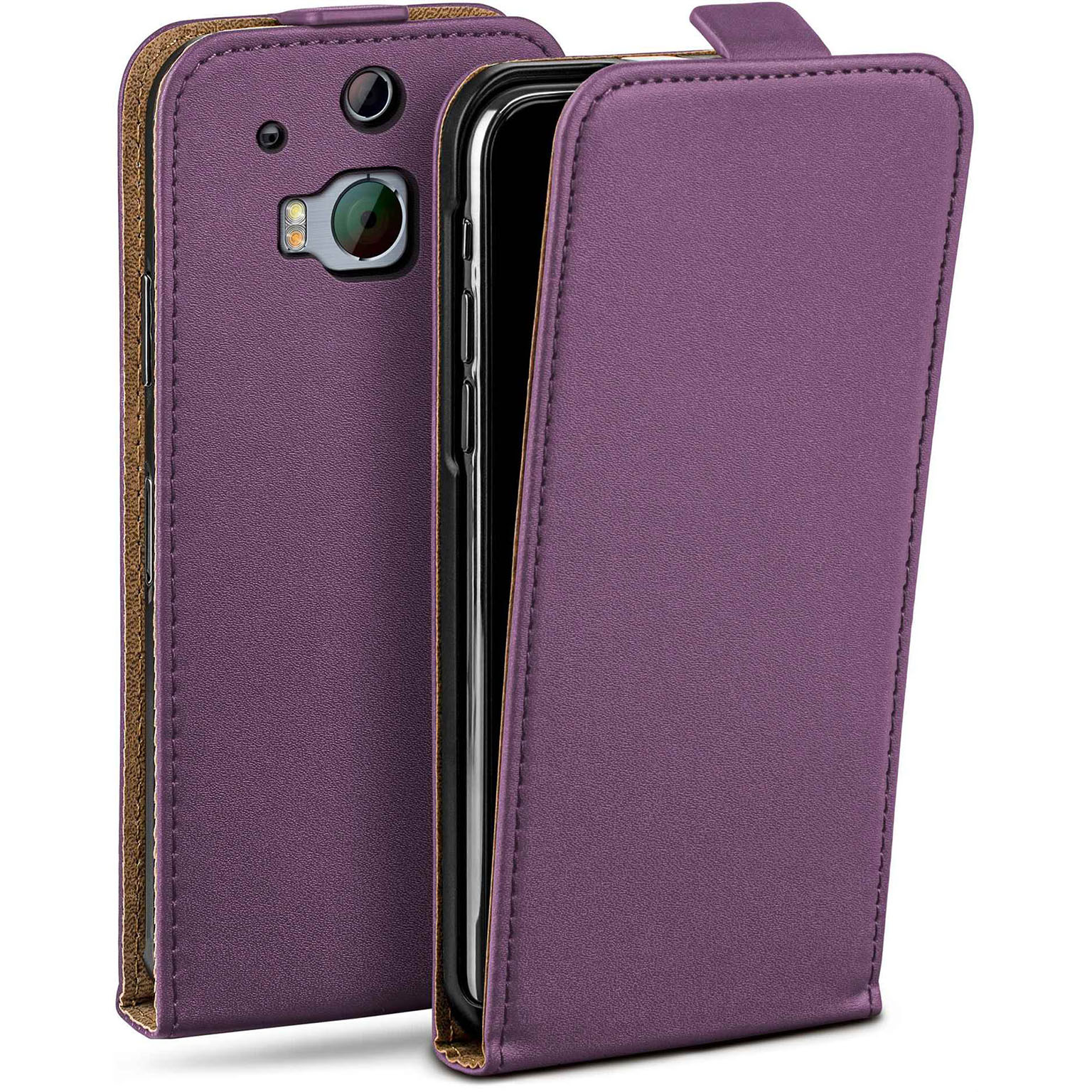 moex Flip Case HTC One M8s Klapphülle Leder Optik