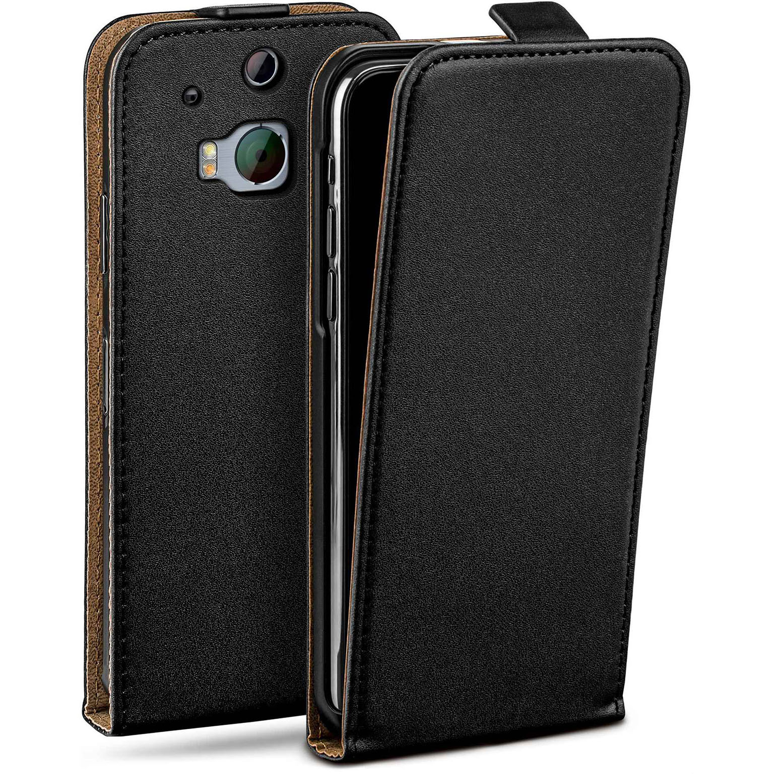 moex Flip Case HTC One M8s Klapphülle Leder Optik
