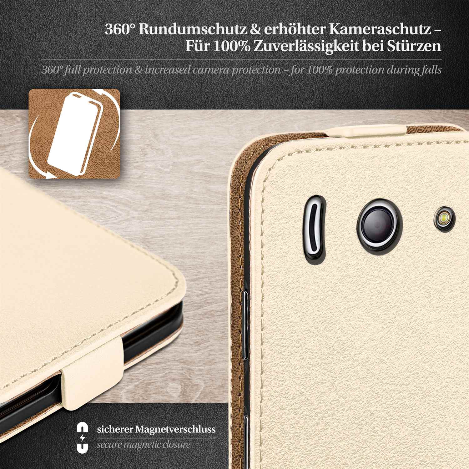 moex Flip Case Huawei Ascend Y300 Klapphülle Leder Optik – Weiteres Produktbild 3 moex Flip Case Huawei Ascend Y300 Klapphülle Leder Optik – Weiteres Produktbild 3