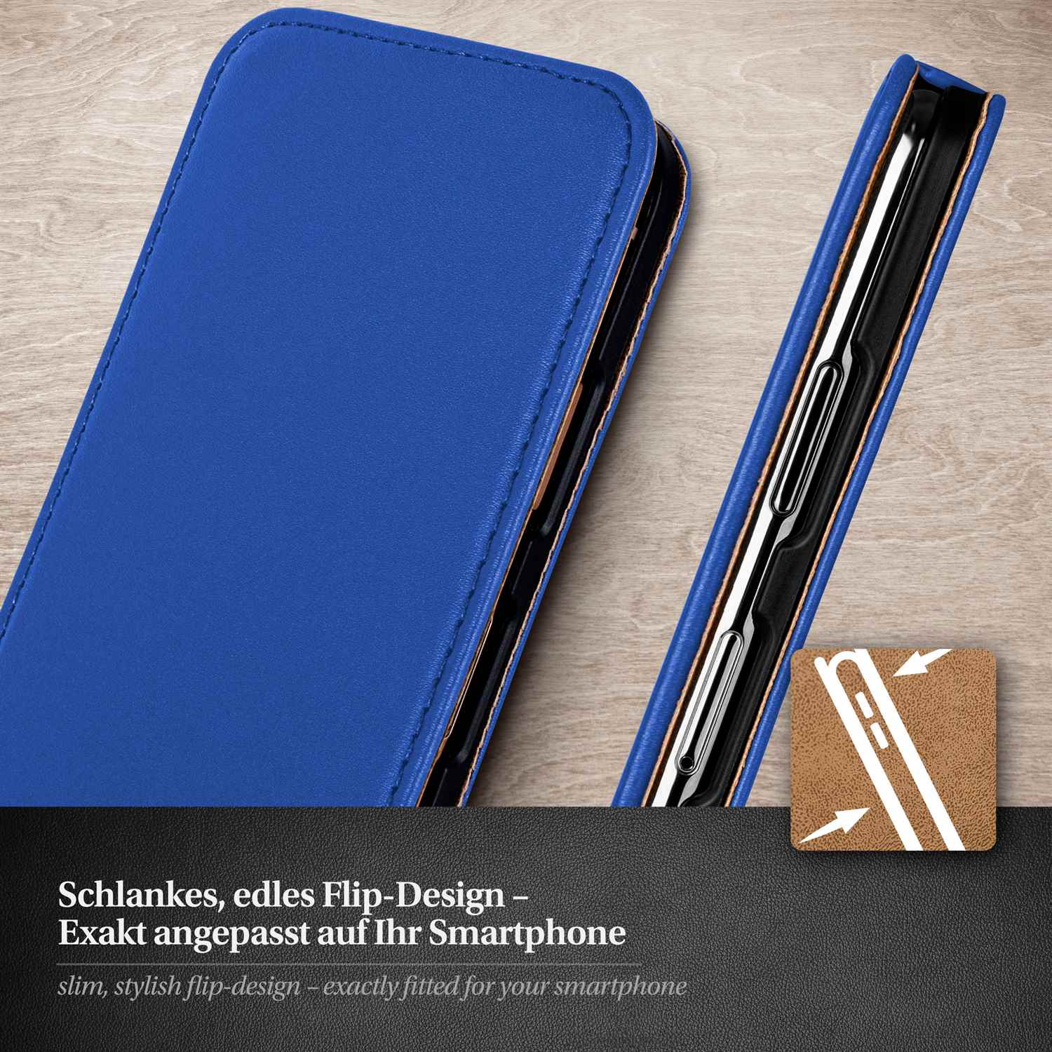 moex Flip Case Huawei Ascend Y300 Klapphülle Leder Optik – Weiteres Produktbild 1