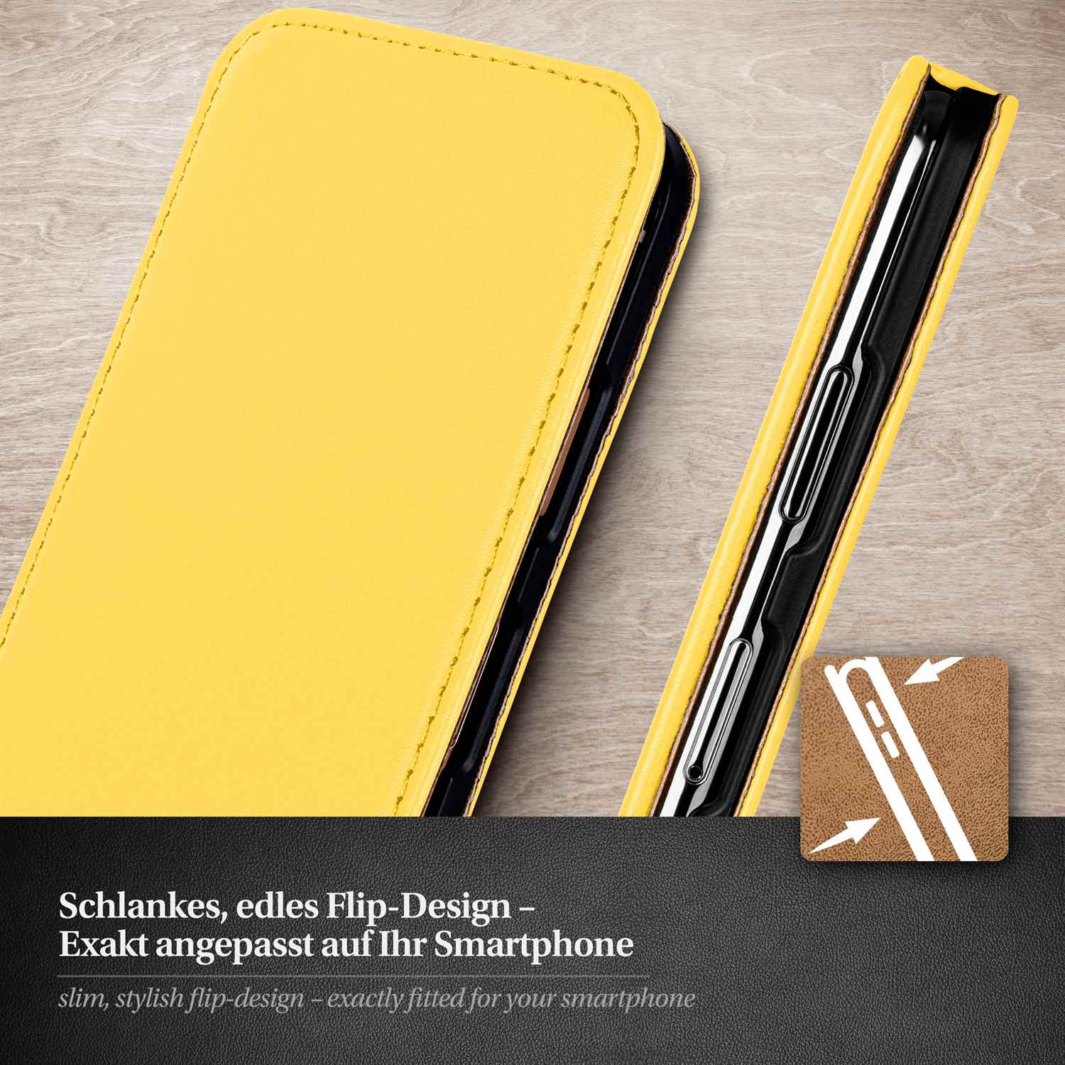 moex Flip Case Huawei Ascend Y300 Klapphülle Leder Optik – Weiteres Produktbild 1