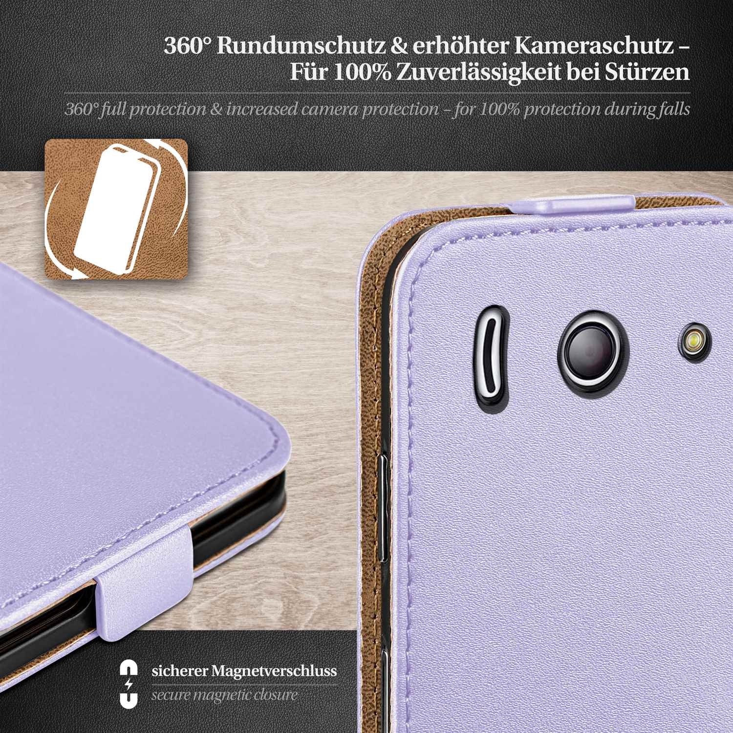 moex Flip Case Huawei Ascend Y300 Klapphülle Leder Optik – Weiteres Produktbild 3 moex Flip Case Huawei Ascend Y300 Klapphülle Leder Optik – Weiteres Produktbild 3