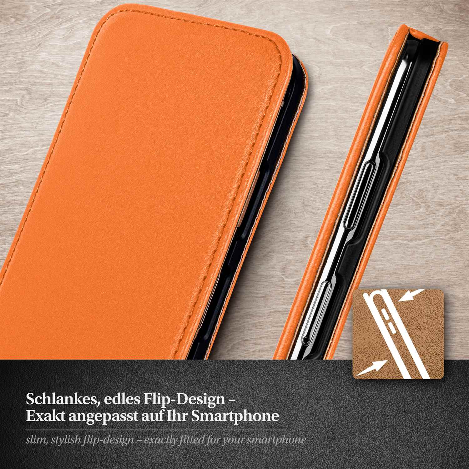 moex Flip Case Huawei Ascend Y300 Klapphülle Leder Optik – Weiteres Produktbild 1