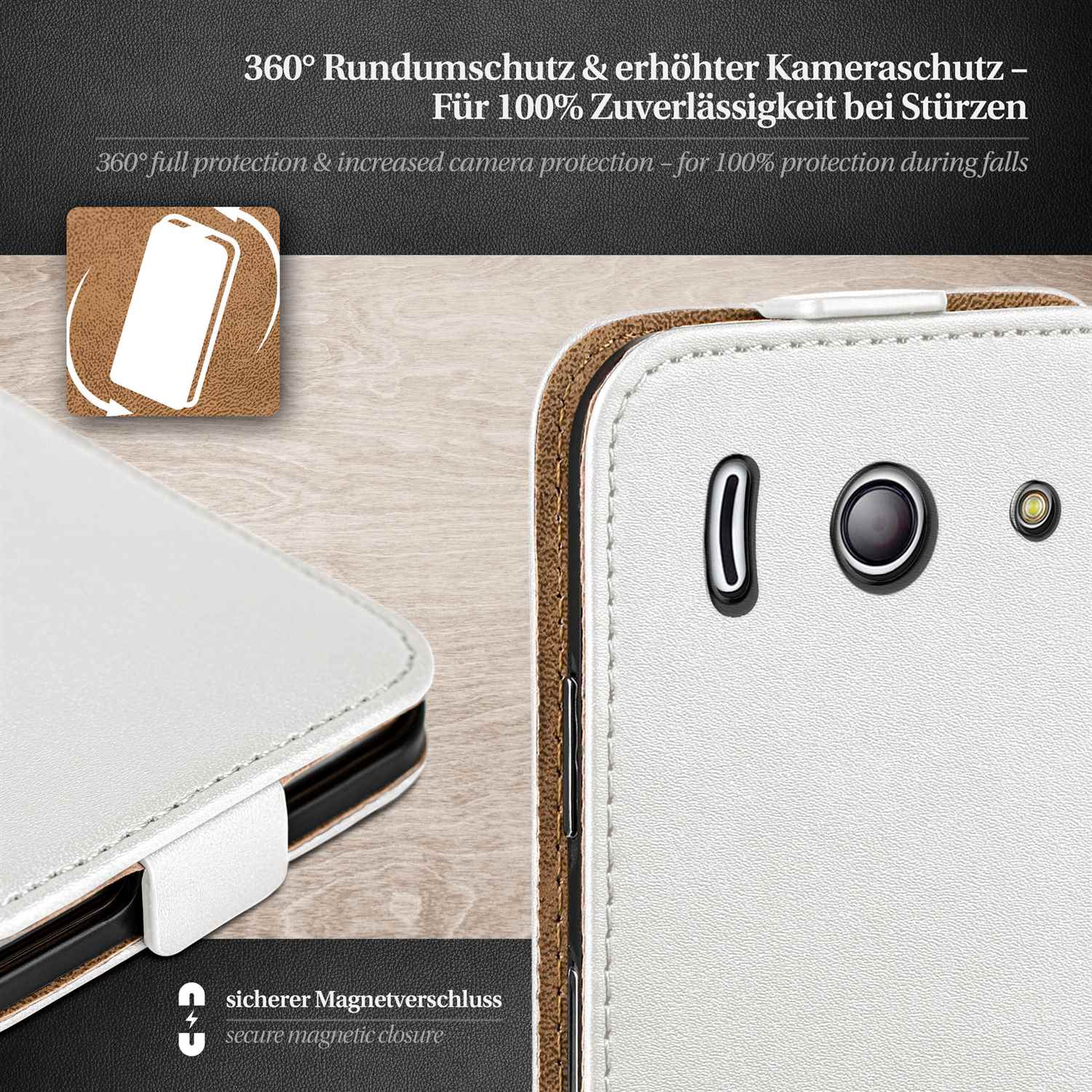 moex Flip Case Huawei Ascend Y300 Klapphülle Leder Optik – Weiteres Produktbild 3 moex Flip Case Huawei Ascend Y300 Klapphülle Leder Optik – Weiteres Produktbild 3