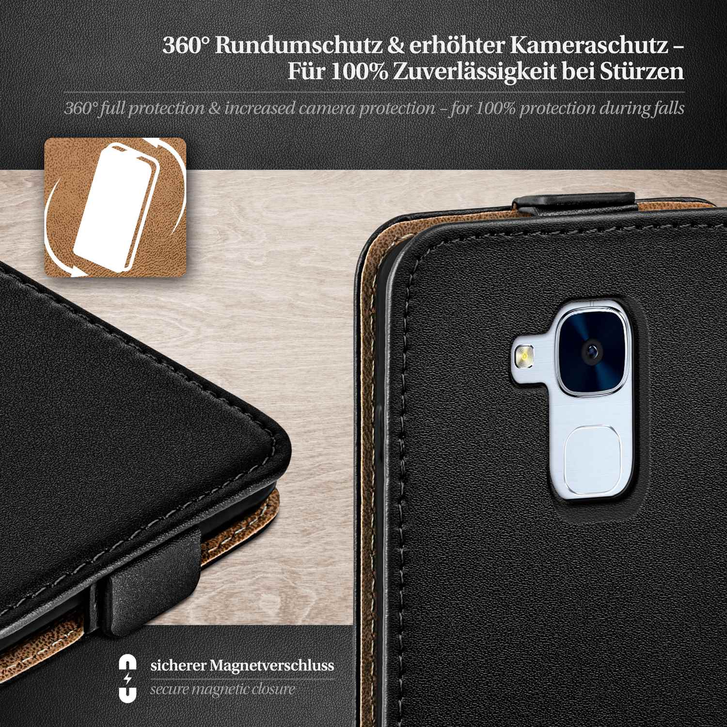 moex Flip Case Huawei Honor 5C Klapphülle Leder Optik – Weiteres Produktbild 3 moex Flip Case Huawei Honor 5C Klapphülle Leder Optik – Weiteres Produktbild 3