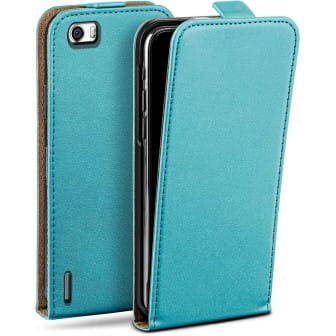 moex Flip Case Huawei Honor 6 Klapphülle Leder Optik – Aqua-Cyan moex Flip Case Huawei Honor 6 Klapphülle Leder Optik – Aqua-Cyan