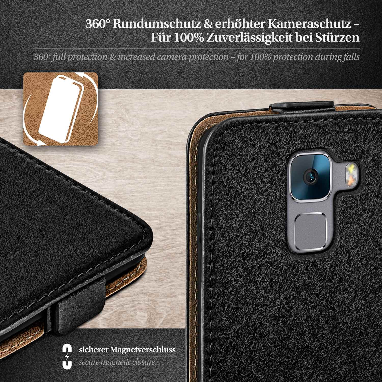 moex Flip Case Huawei Honor 7 Klapphülle Leder Optik – Weiteres Produktbild 3 moex Flip Case Huawei Honor 7 Klapphülle Leder Optik – Weiteres Produktbild 3