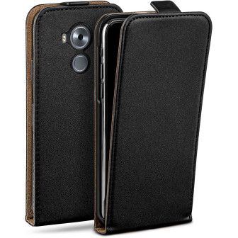 moex Flip Case Huawei Mate 8 Klapphülle Leder Optik – Deep-Black