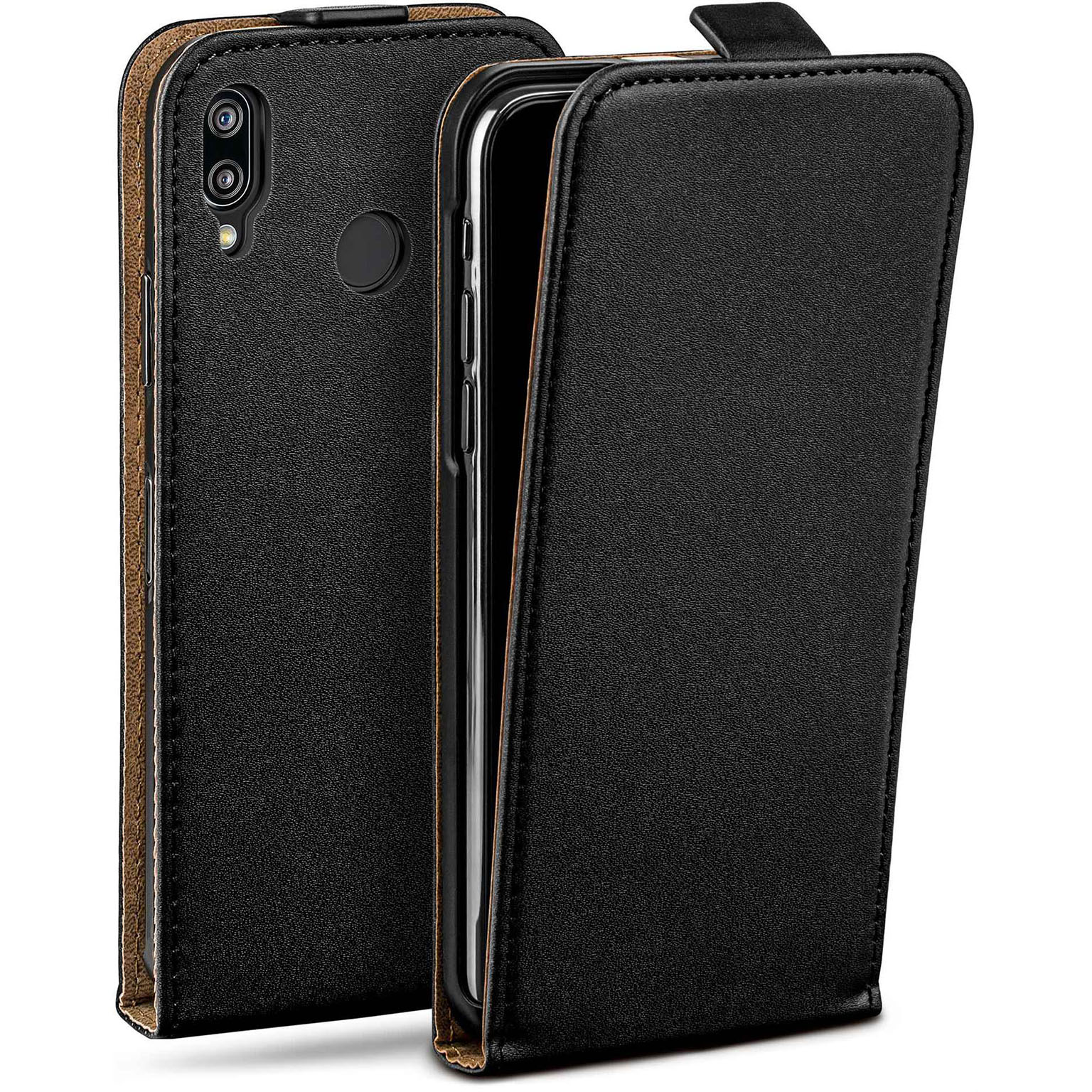 moex Flip Case Huawei P20 Lite Klapphülle Leder Optik – Weiteres Produktbild 1 moex Flip Case Huawei P20 Lite Klapphülle Leder Optik – Weiteres Produktbild 1