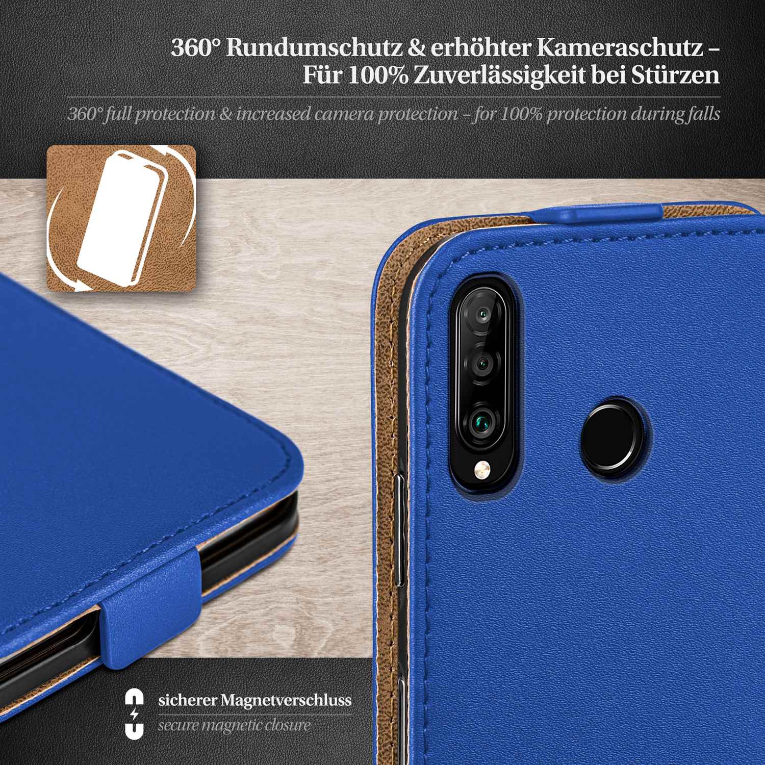moex Flip Case Huawei P30 Lite New Edition Klapphülle Leder Optik – Weiteres Produktbild 3 moex Flip Case Huawei P30 Lite New Edition Klapphülle Leder Optik – Weiteres Produktbild 3