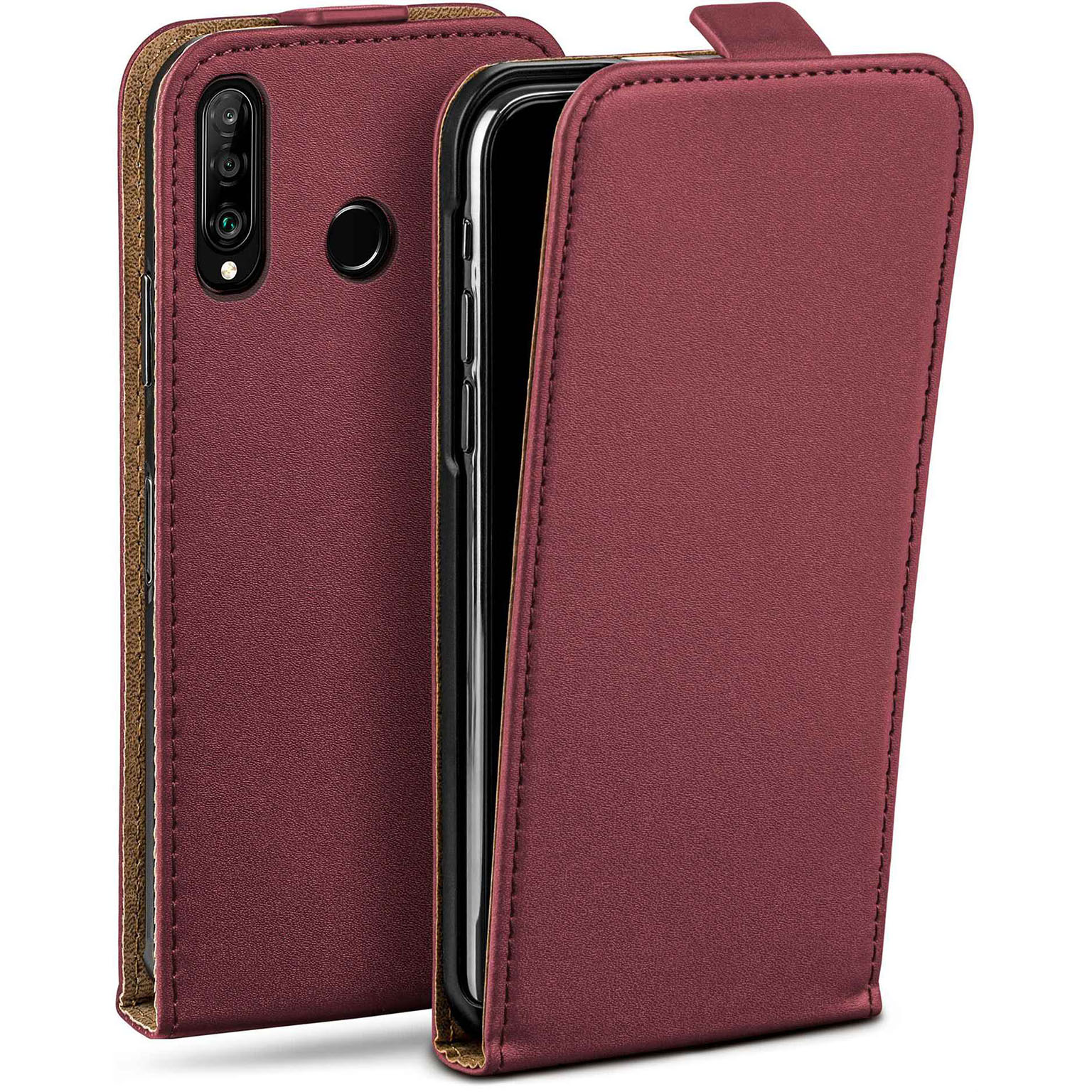 moex Flip Case Huawei P30 Lite New Edition Klapphülle Leder Optik – Weiteres Produktbild 1