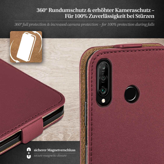 moex Flip Case Huawei P30 Lite New Edition Klapphülle Leder Optik – Weiteres Produktbild 3