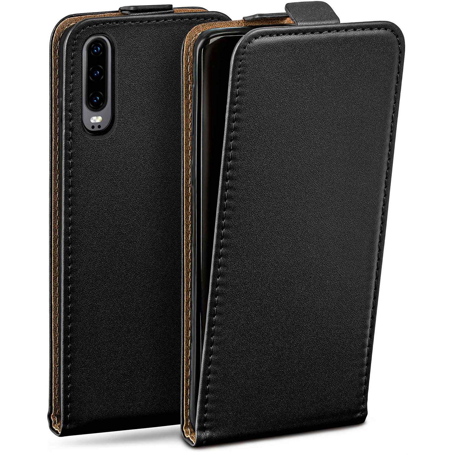 moex Flip Case Huawei P30 Klapphülle Leder Optik – undefined