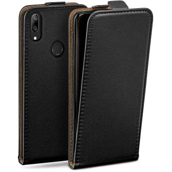 moex Flip Case Huawei Y7 Prime (2019) Klapphülle Leder Optik – Deep-Black