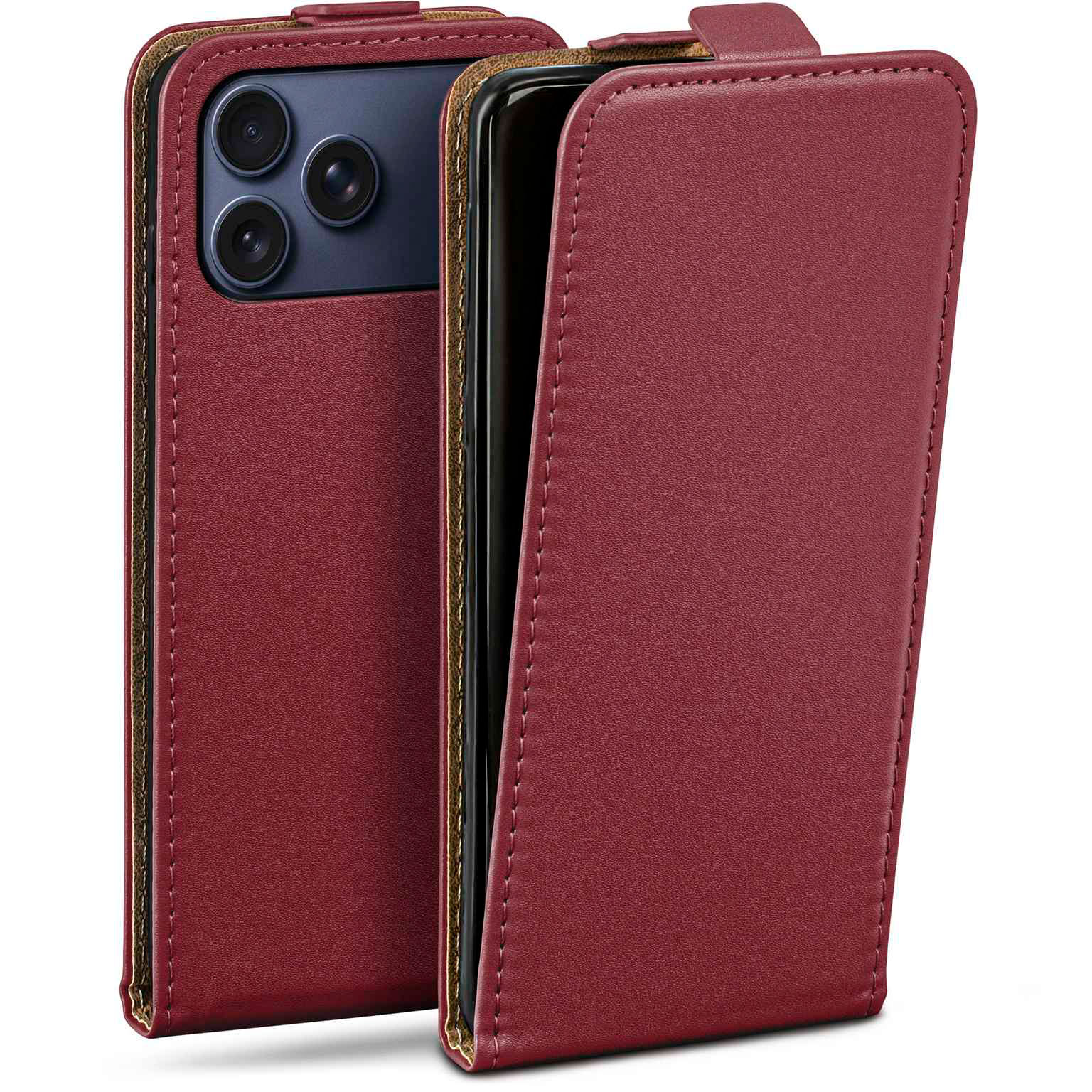 moex Flip Case iPhone 17 Pro Max Klapphülle Leder Optik – Weiteres Produktbild 1