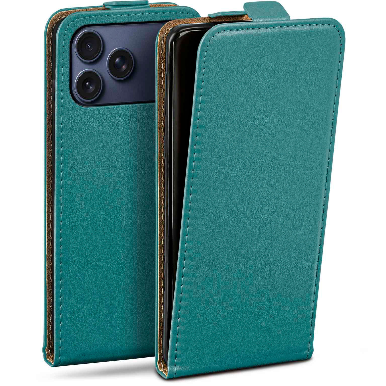 moex Flip Case iPhone 17 Pro Max Klapphülle Leder Optik – Weiteres Produktbild 1