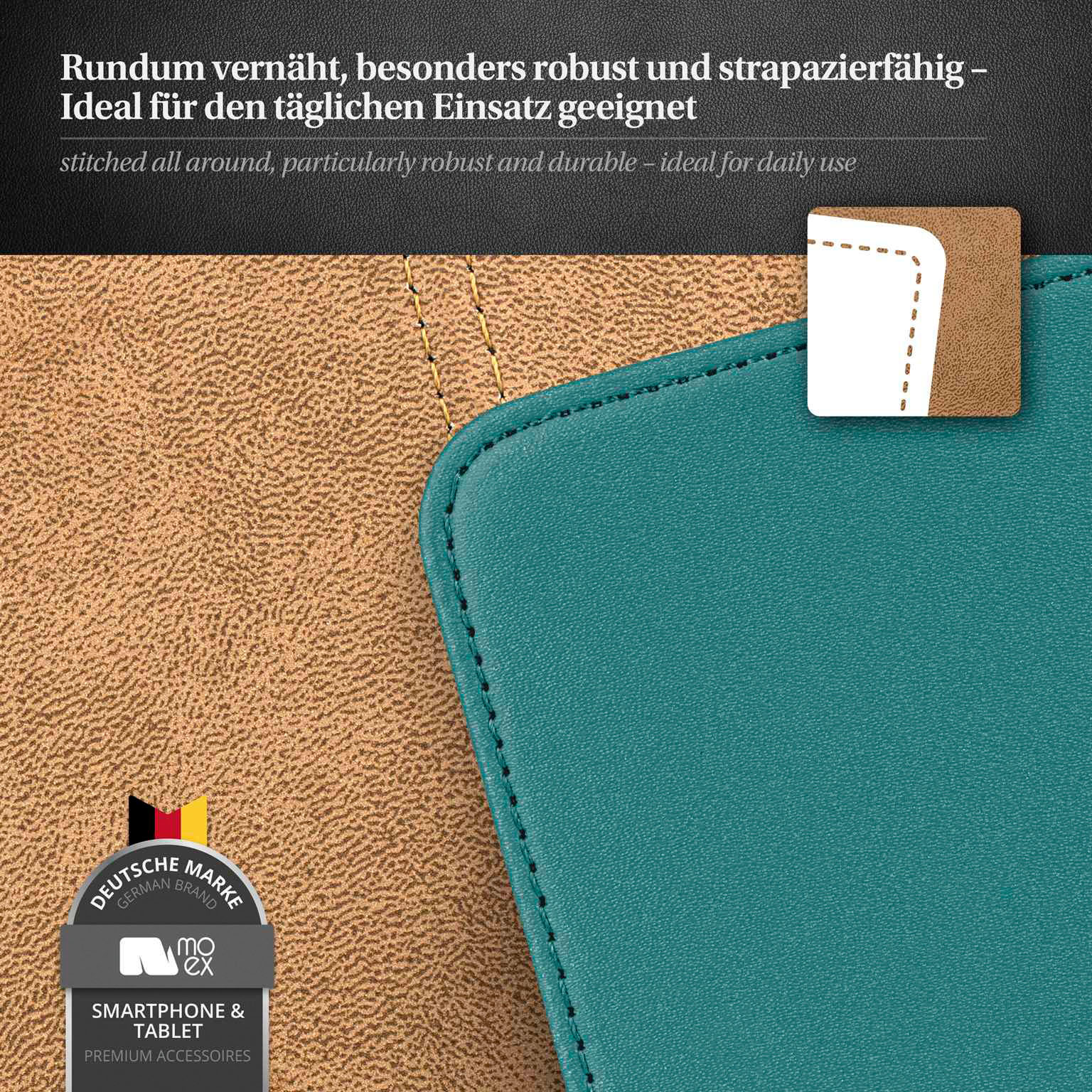 moex Flip Case iPhone 17 Pro Max Klapphülle Leder Optik – Weiteres Produktbild 5