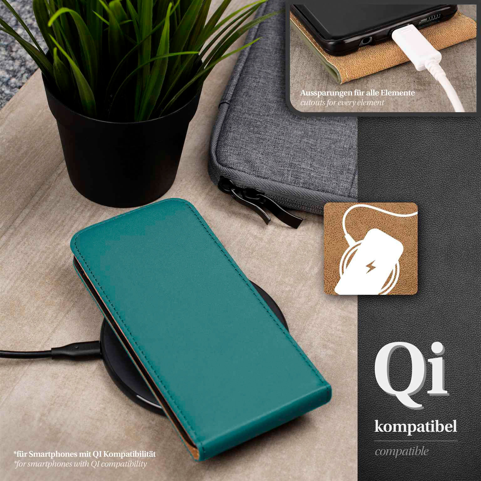 moex Flip Case iPhone 17 Pro Max Klapphülle Leder Optik – Weiteres Produktbild 6