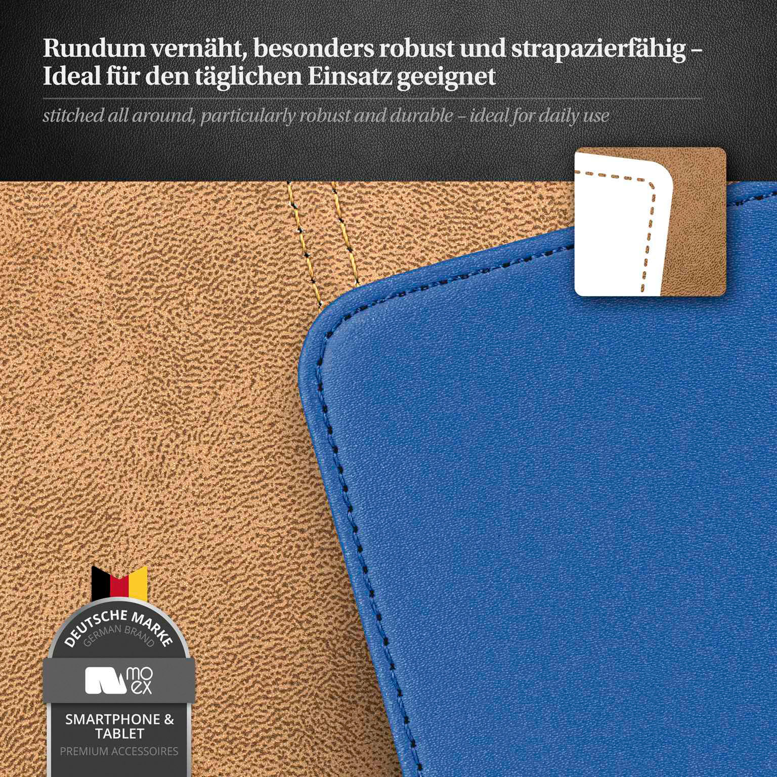 moex Flip Case iPhone 17 Pro Max Klapphülle Leder Optik – Weiteres Produktbild 4