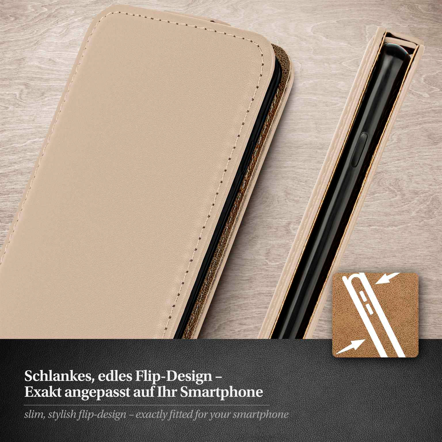 moex Flip Case iPhone 17 Pro Max Klapphülle Leder Optik – Weiteres Produktbild 2