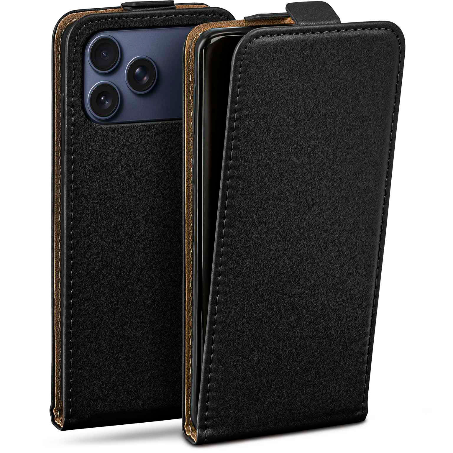 moex Flip Case iPhone 17 Pro Max Klapphülle Leder Optik – Weiteres Produktbild 1