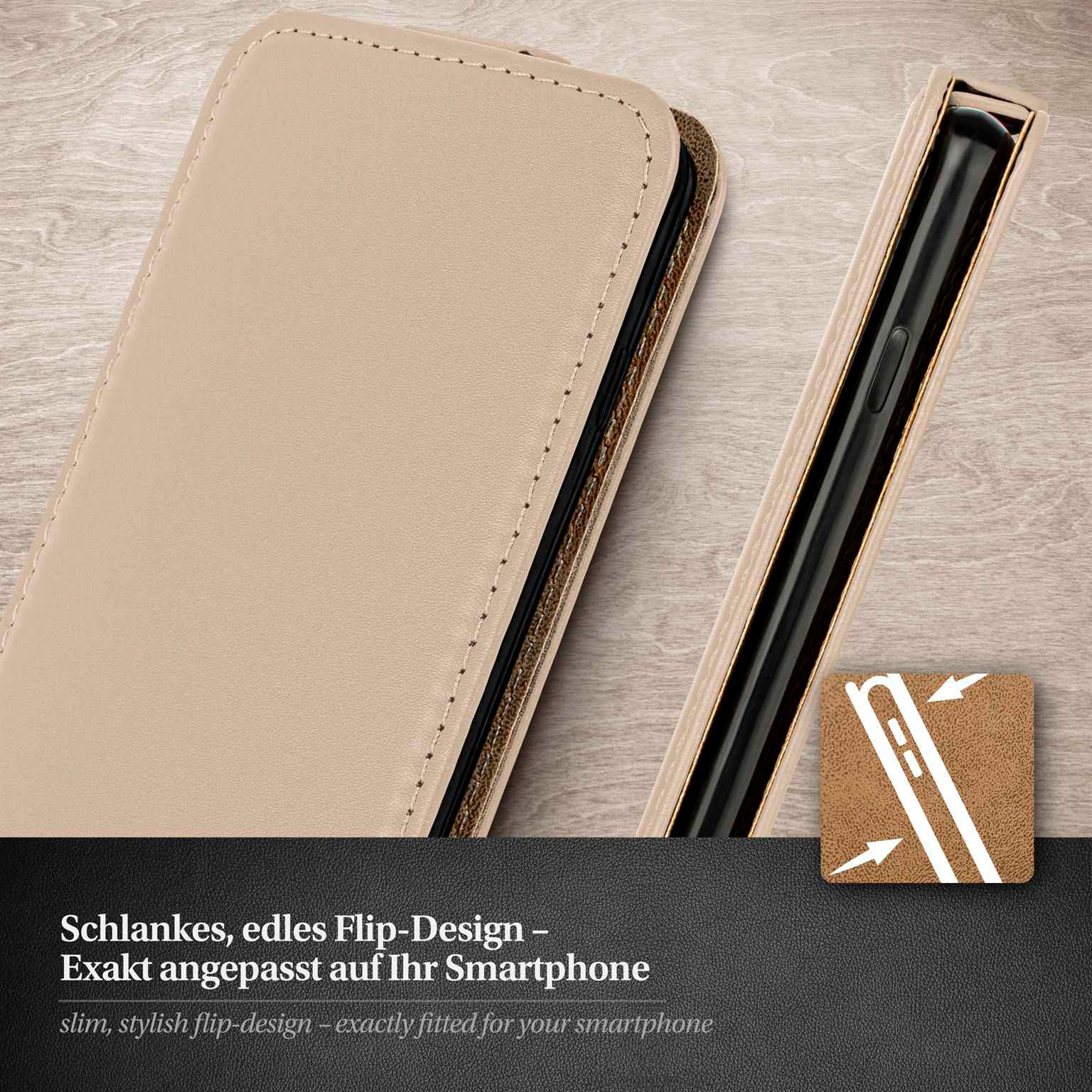 moex Flip Case iPhone 17 Pro Klapphülle Leder Optik – Weiteres Produktbild 2