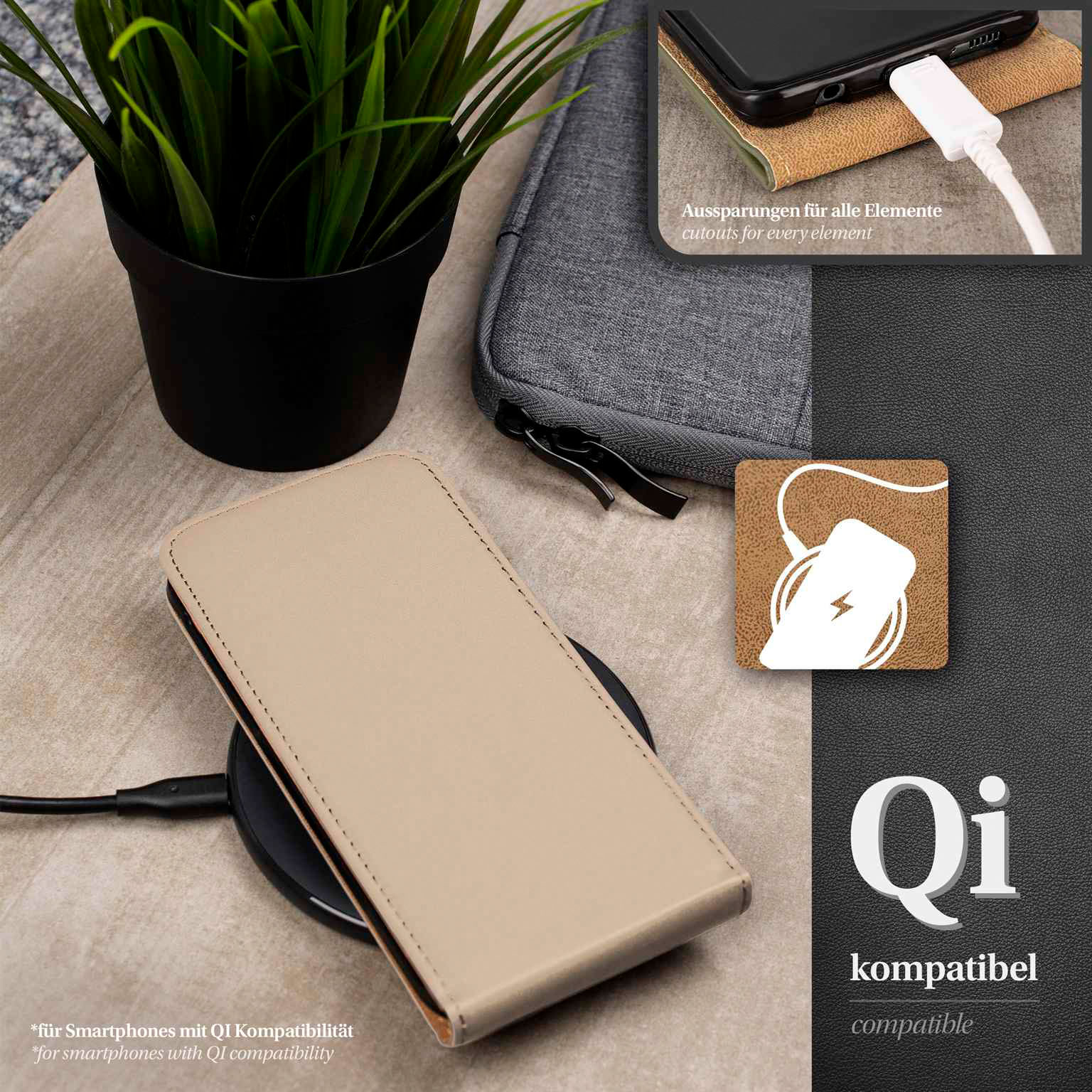 moex Flip Case iPhone 17 Pro Klapphülle Leder Optik – Weiteres Produktbild 6