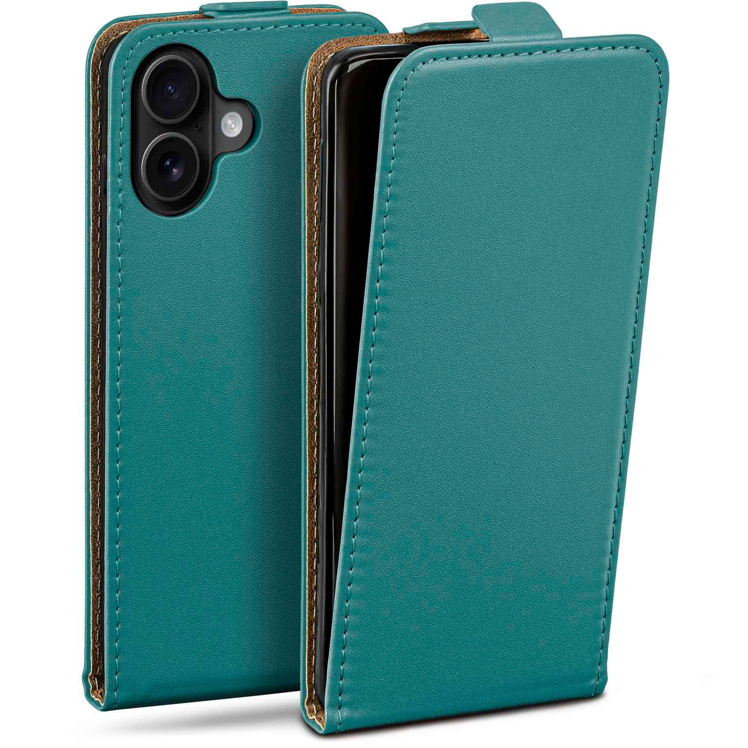 moex Flip Case iPhone 17 Klapphülle Leder Optik – Weiteres Produktbild 1