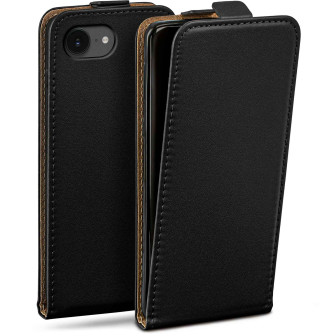 moex moex Flip Case iPhone 17e Klapphülle Leder Optik – Tiefschwarz