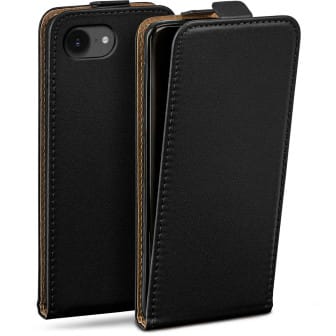 moex moex Flip Case iPhone 17e Klapphülle Leder Optik – Tiefschwarz