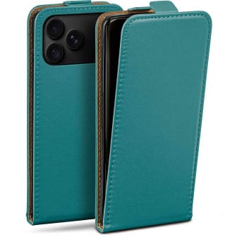 moex Flip Case iPhone 18 Pro Klapphülle Leder Optik – Petrol moex Flip Case iPhone 18 Pro Klapphülle Leder Optik – Petrol