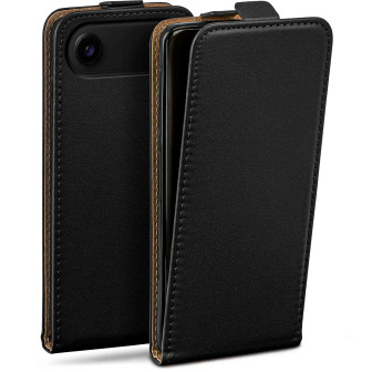moex Flip Case iPhone Air Klapphülle Leder Optik – Tiefschwarz