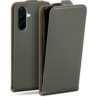moex Flip Case Samsung Galaxy A57 5G Klapphülle Leder Optik – Graphitgrau