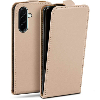 moex Flip Case Samsung Galaxy A57 5G Klapphülle Leder Optik – Taupe