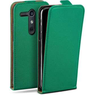 moex Flip Case Motorola Moto G Klapphülle Leder Optik – Emerald-Green moex Flip Case Motorola Moto G Klapphülle Leder Optik – Emerald-Green