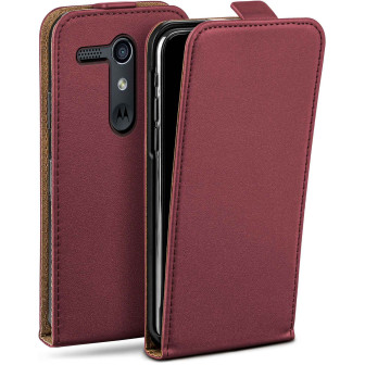 moex Flip Case Motorola Moto G Klapphülle Leder Optik – Maroon-Red moex Flip Case Motorola Moto G Klapphülle Leder Optik – Maroon-Red