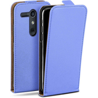 moex moex Flip Case Motorola Moto G Klapphülle Leder Optik – Sky-Blue