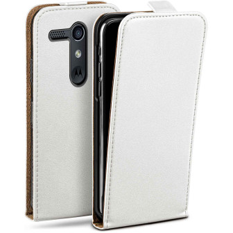 moex moex Flip Case Motorola Moto G Klapphülle Leder Optik – Pearl-White