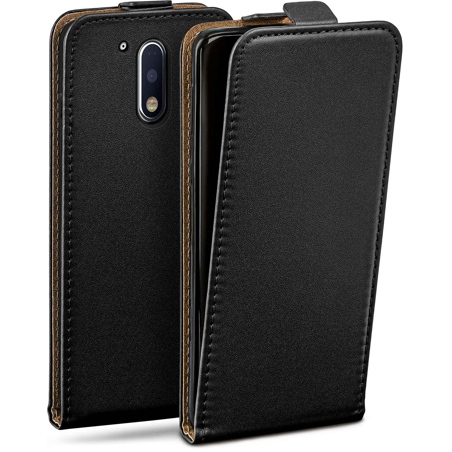 moex Flip Case Motorola Moto G4 Klapphülle Leder Optik – undefined