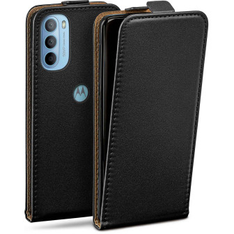 moex Flip Case Motorola Moto G41 Klapphülle Leder Optik – Deep-Black