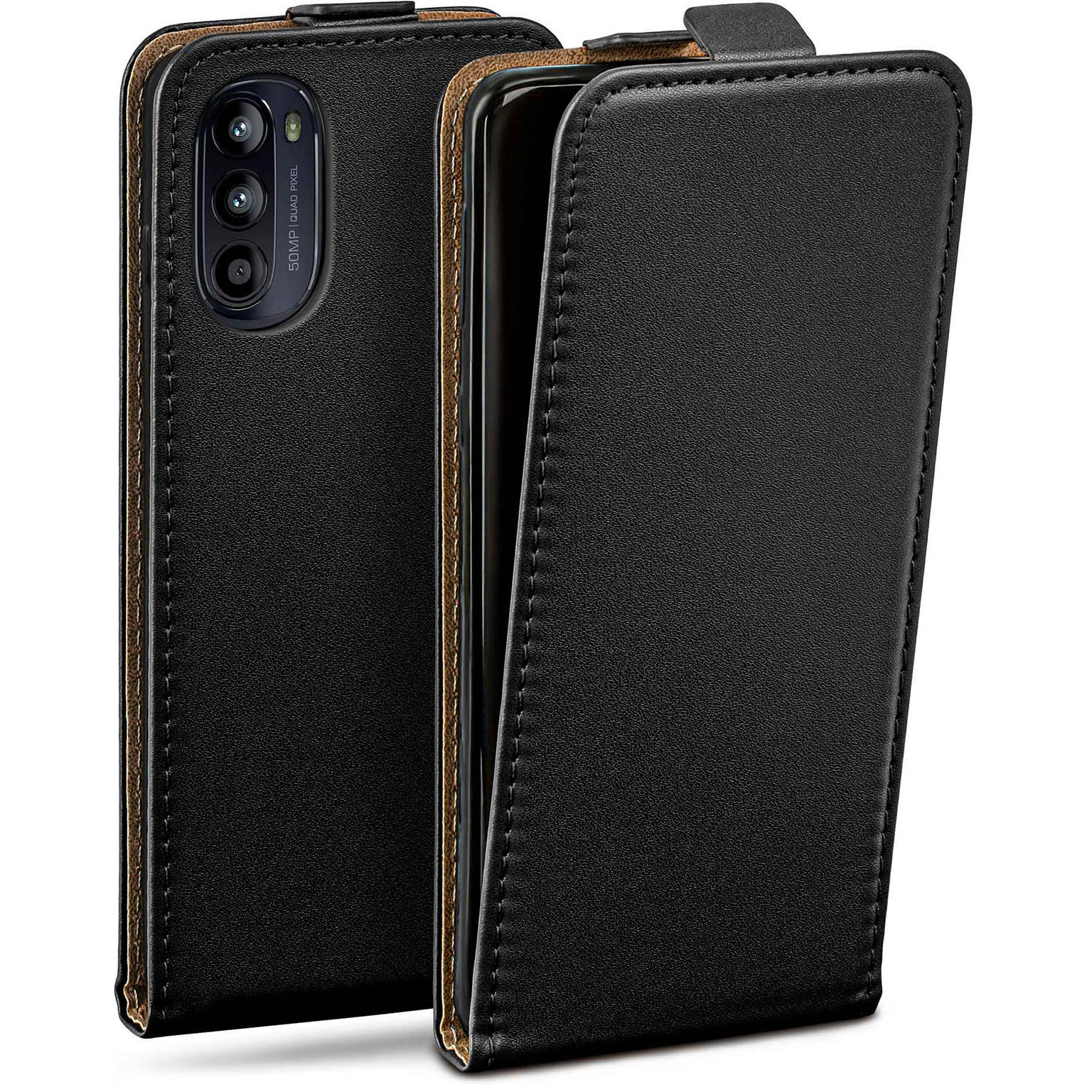 moex Flip Case Motorola Moto G52 Klapphülle Leder Optik – undefined